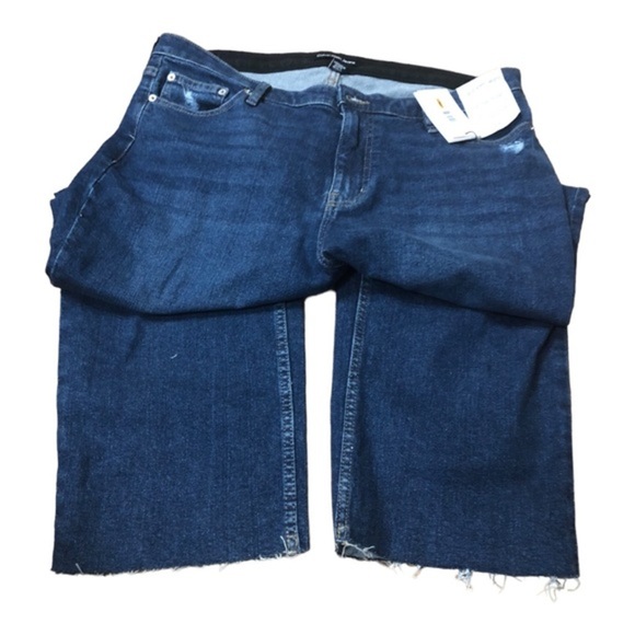 Calvin Klein jeans hi rise straight fit distressed frayed hem jeans size 16W new - Picture 16 of 16